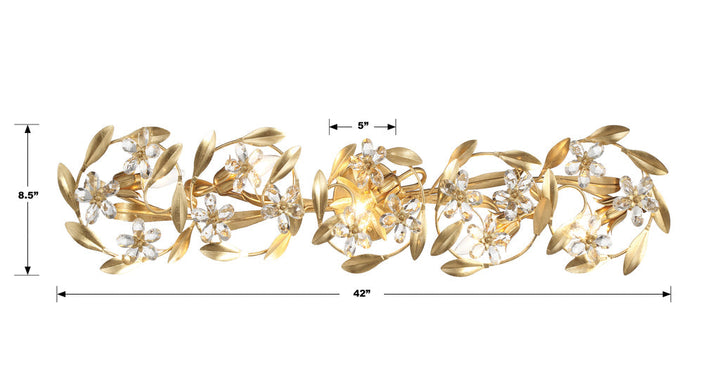 Crystorama Crystorama Marselle 5 Light Antique Gold Bathroom Vanity