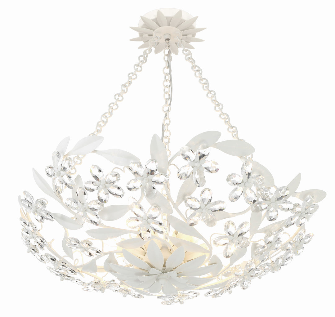 Marselle 6 Light Matte White Semi Flush Mount Crystorama