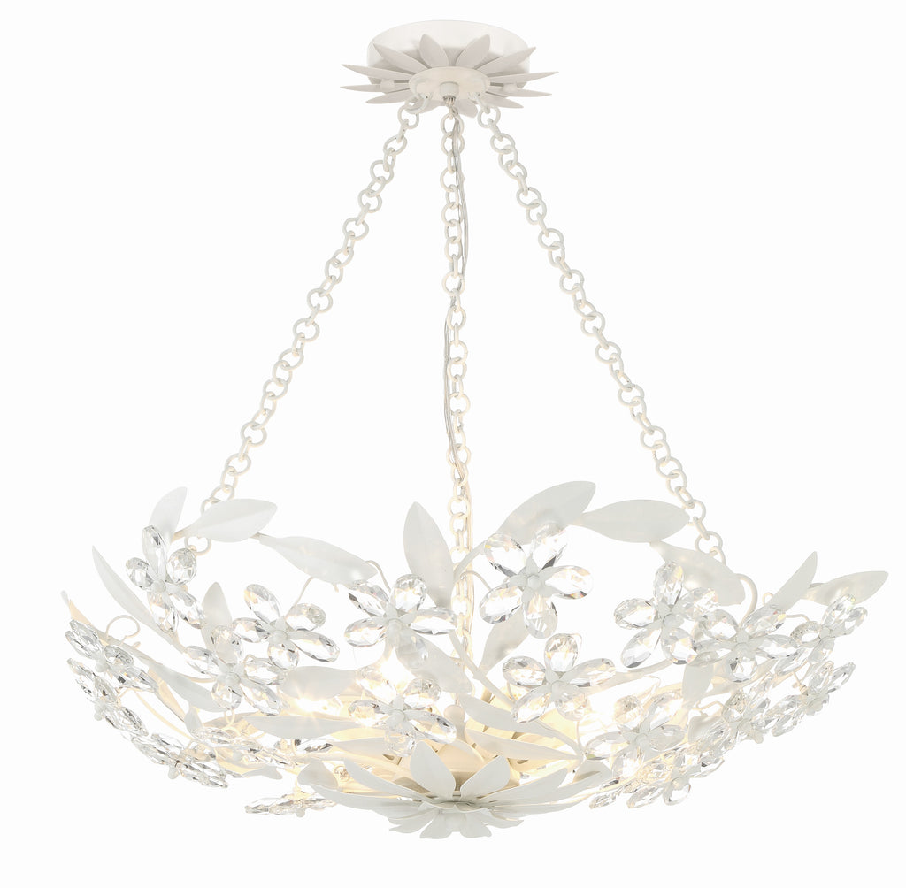 Marselle 6 Light Matte White Semi Flush Mount Crystorama