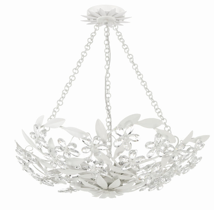 Marselle 6 Light Matte White Semi Flush Mount Crystorama