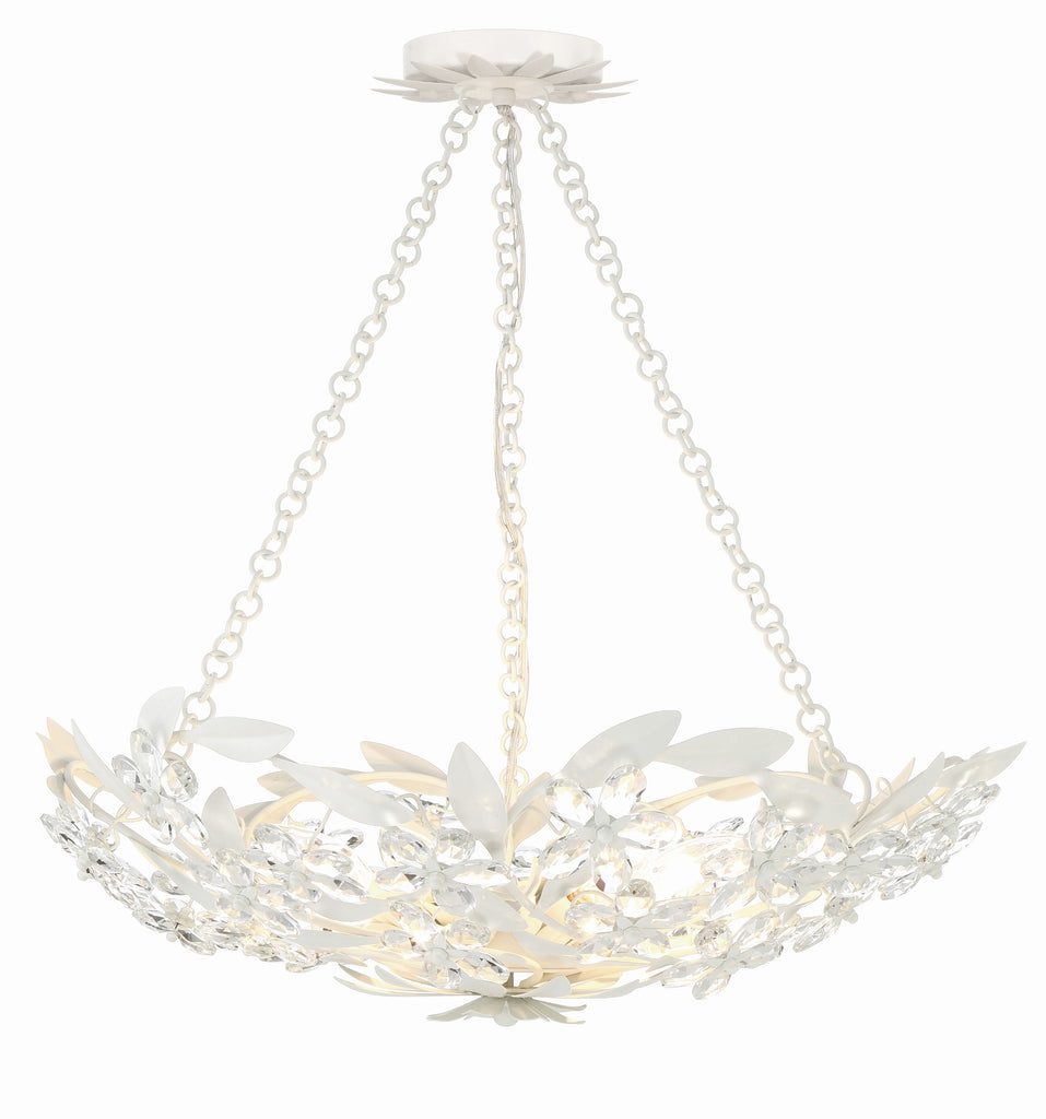 Marselle 6 Light Matte White Semi Flush Mount Crystorama