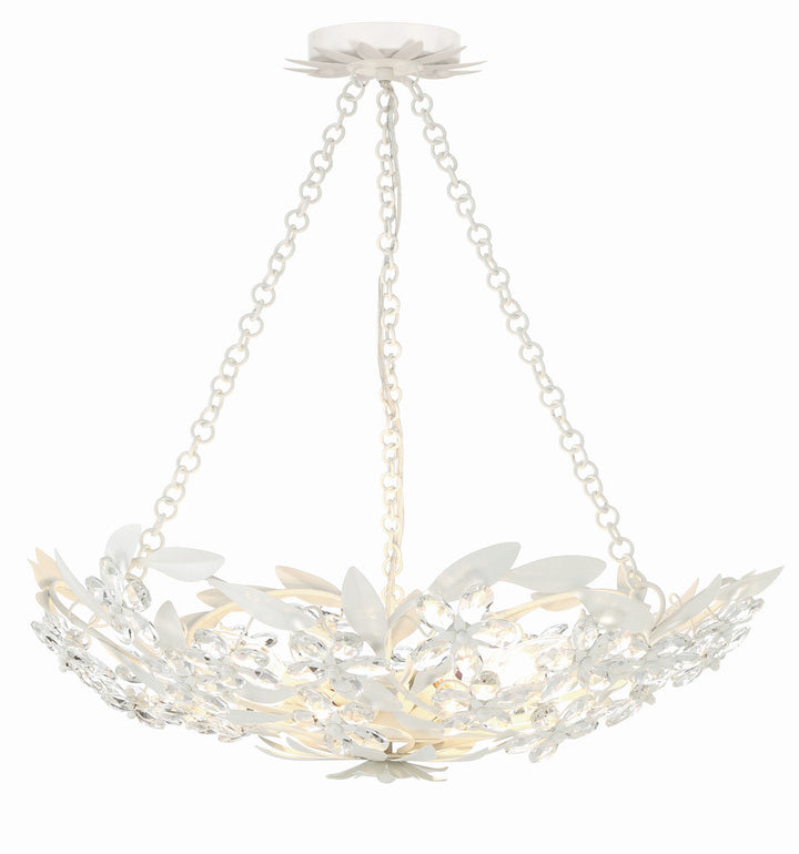 Marselle 6 Light Matte White Semi Flush Mount Crystorama