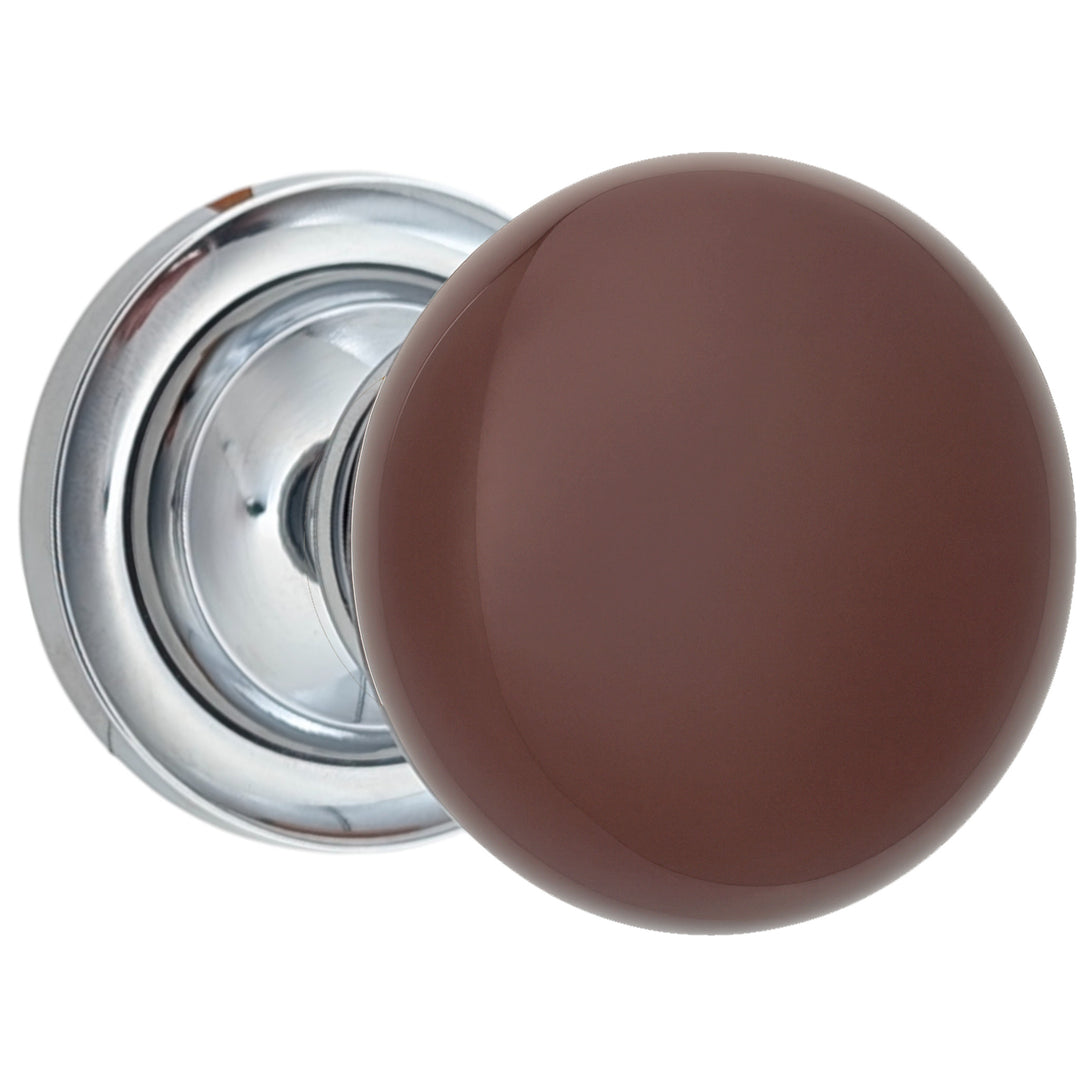 Magnifique™Classic Door Set with Brown Porcelain Knobs (Several Finishes Available)