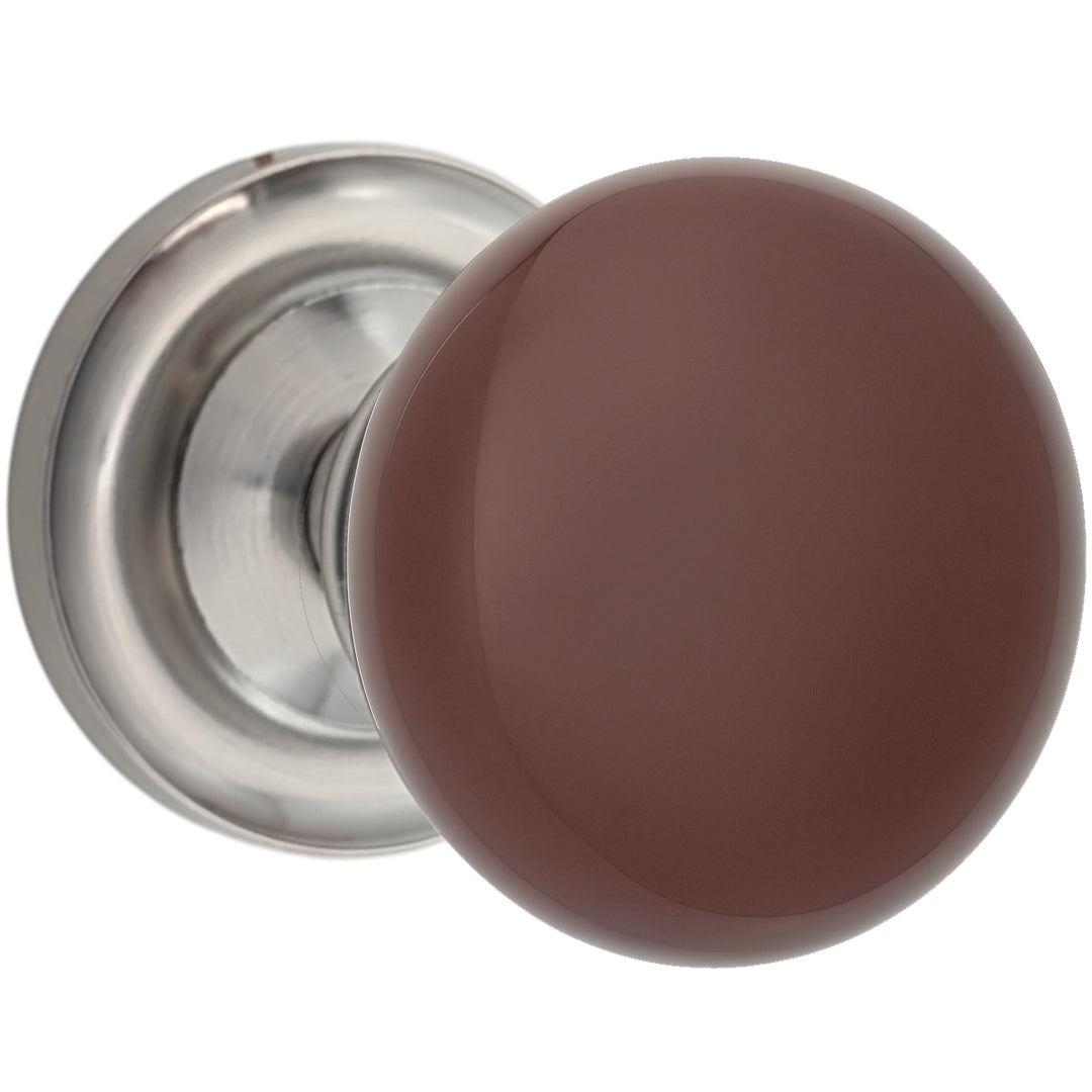 Magnifique™Classic Door Set with Brown Porcelain Knobs (Several Finishes Available)