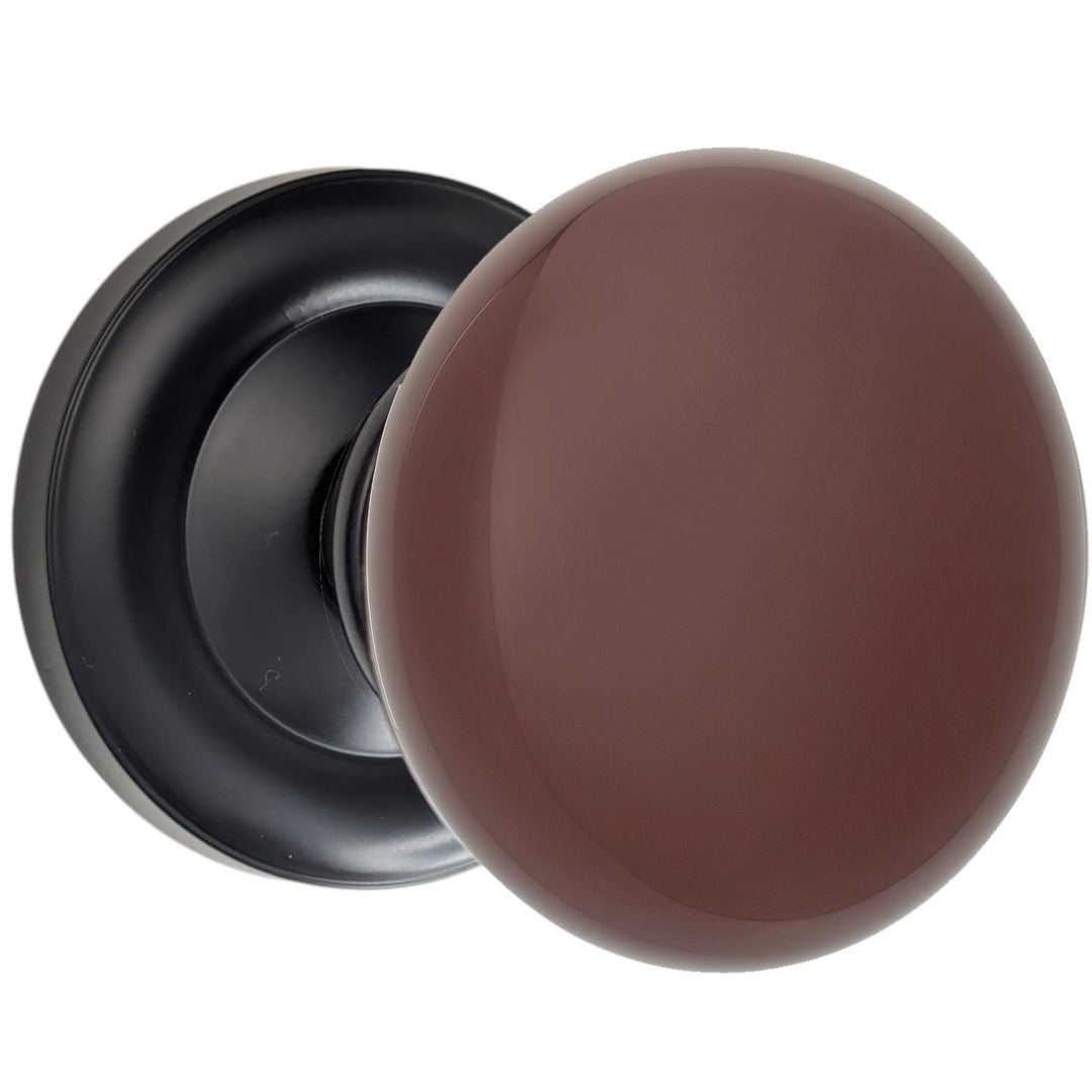 Magnifique™Classic Door Set with Brown Porcelain Knobs (Several Finishes Available)