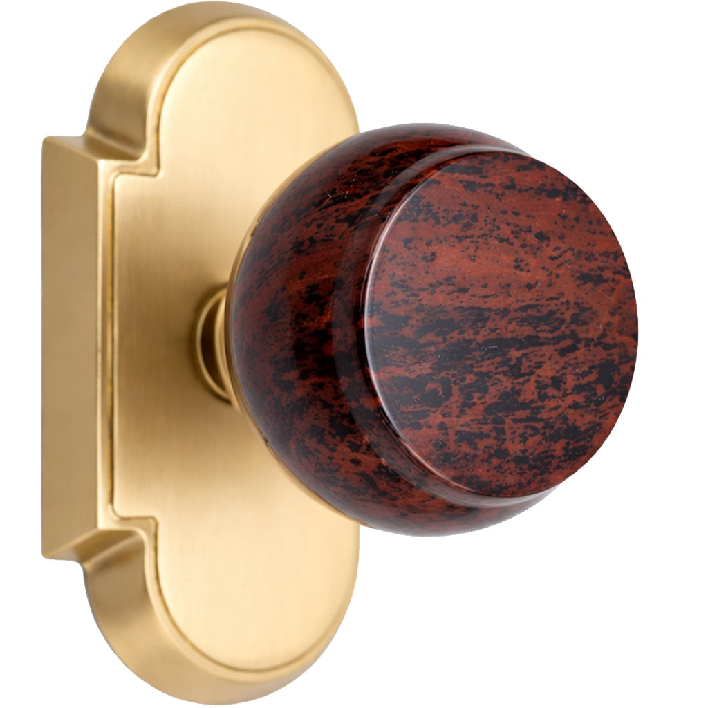 Magnifique® Arched Door Set with Mahogany Obsidian Knobs (Several Finishes Available)