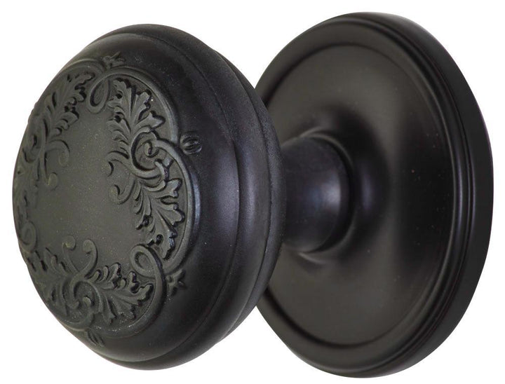 Traditional Rosette Door Set with Floral Leaf Pattern Knob (Several Finishes Available) COPPER MOUNTAIN HARDWARE