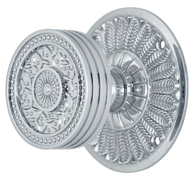 Feather Rosette Door Set with Rice Pattern Door Knobs (Several Finishes Available) COPPER MOUNTAIN HARDWARE