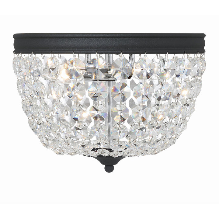 Nola 2 Light Black Forged Flush Mount Crystorama