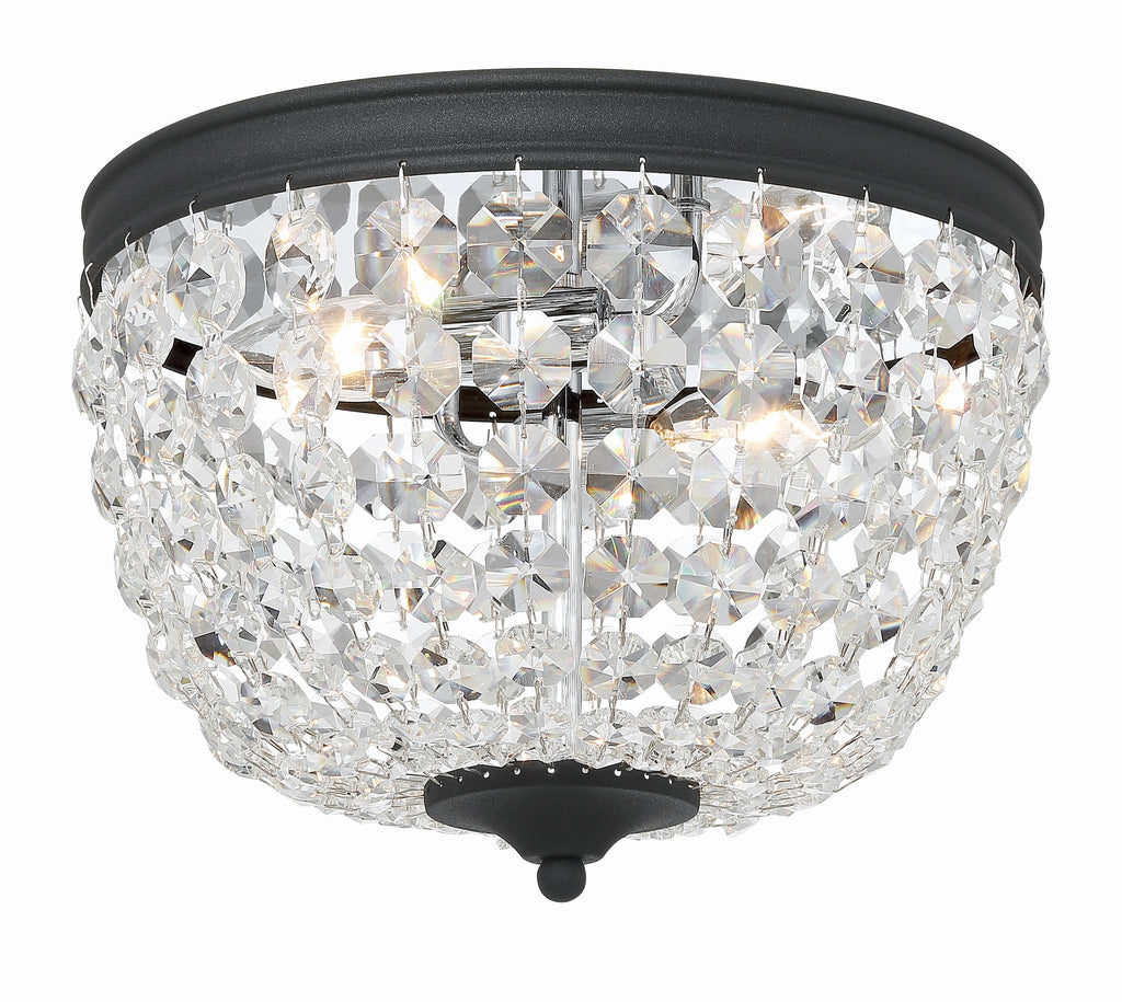 Nola 2 Light Black Forged Flush Mount Crystorama