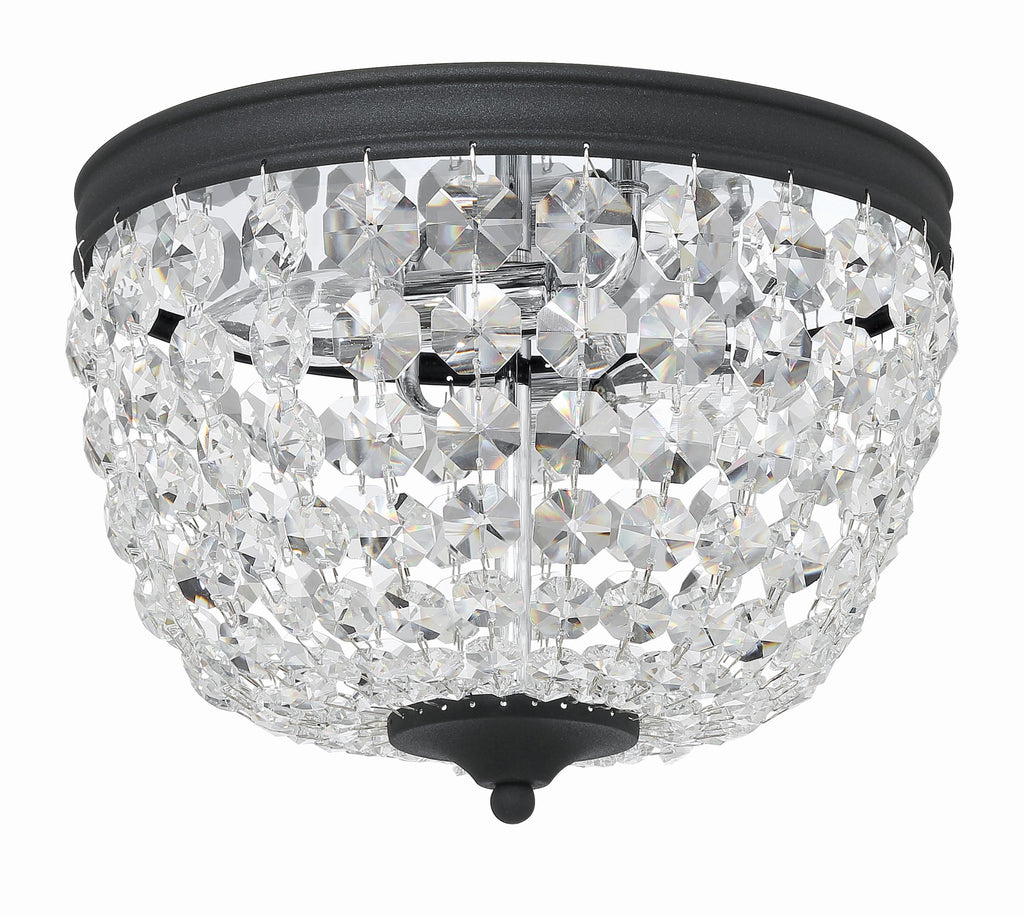 Nola 2 Light Black Forged Flush Mount Crystorama