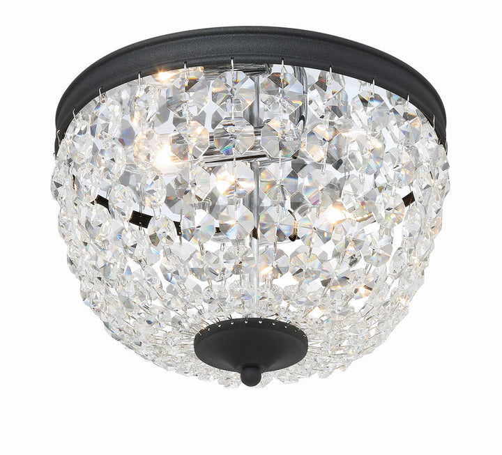 Nola 2 Light Black Forged Flush Mount Crystorama