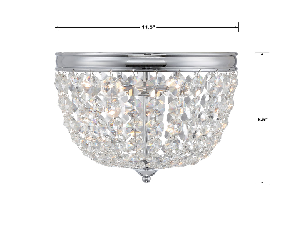 Nola 2 Light Polished Chrome Flush Mount Crystorama