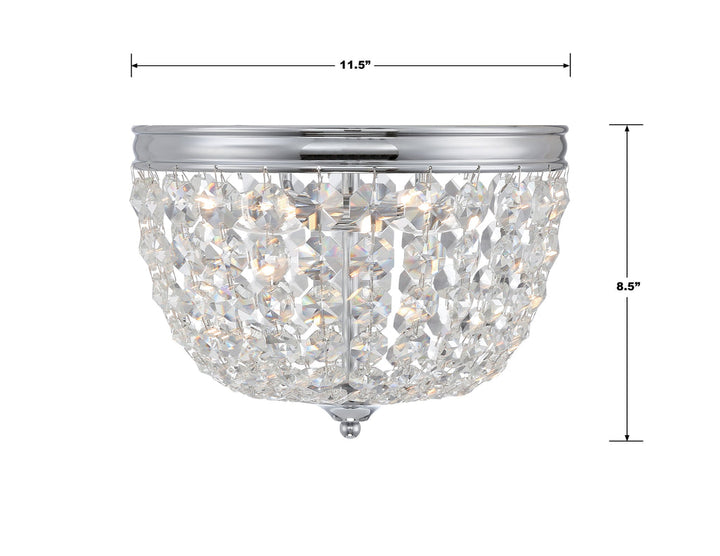 Nola 2 Light Polished Chrome Flush Mount Crystorama