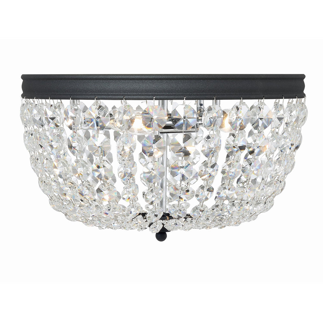 Nola 3 Light Black Forged Flush Mount Crystorama