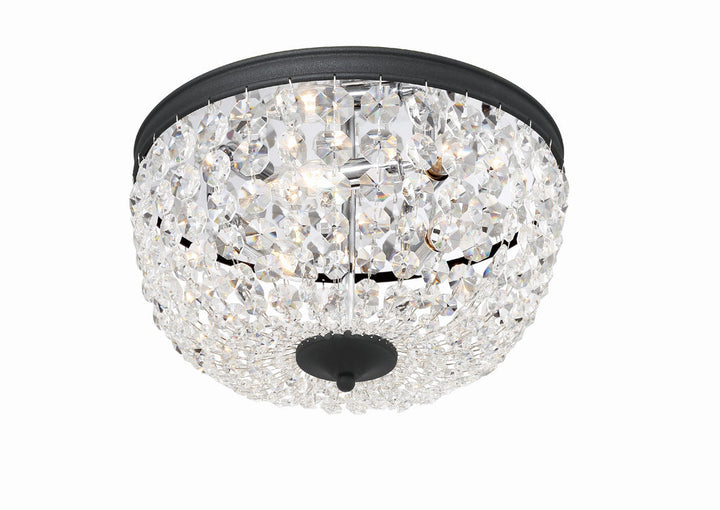 Nola 3 Light Black Forged Flush Mount Crystorama