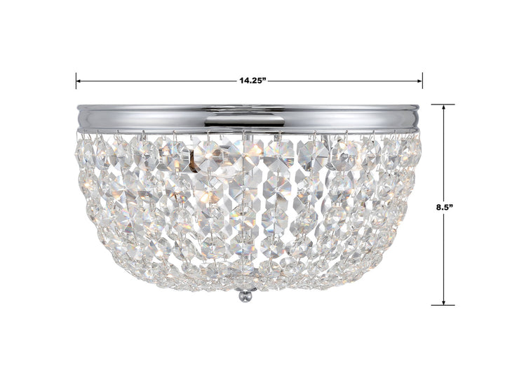 Nola 3 Light Polished Chrome Flush Mount Crystorama