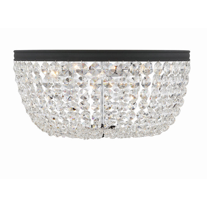 Nola 5 Light Black Forged Flush Mount Crystorama