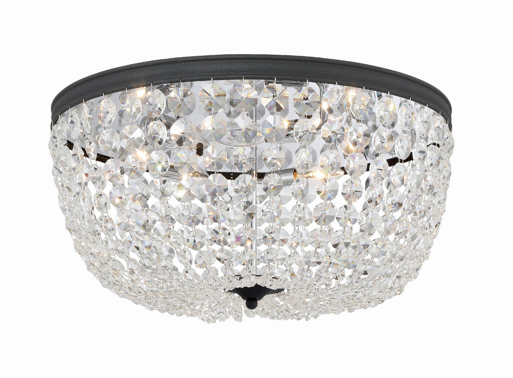 Nola 5 Light Black Forged Flush Mount Crystorama