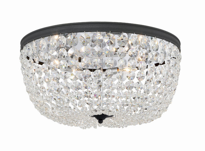 Nola 5 Light Black Forged Flush Mount Crystorama