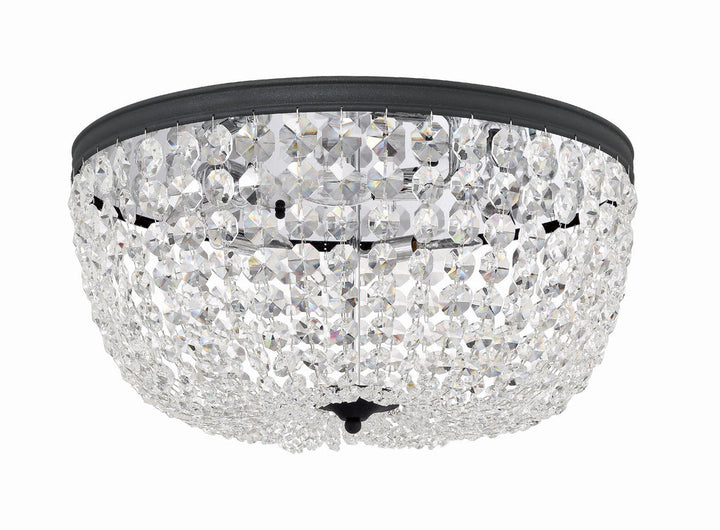 Nola 5 Light Black Forged Flush Mount Crystorama