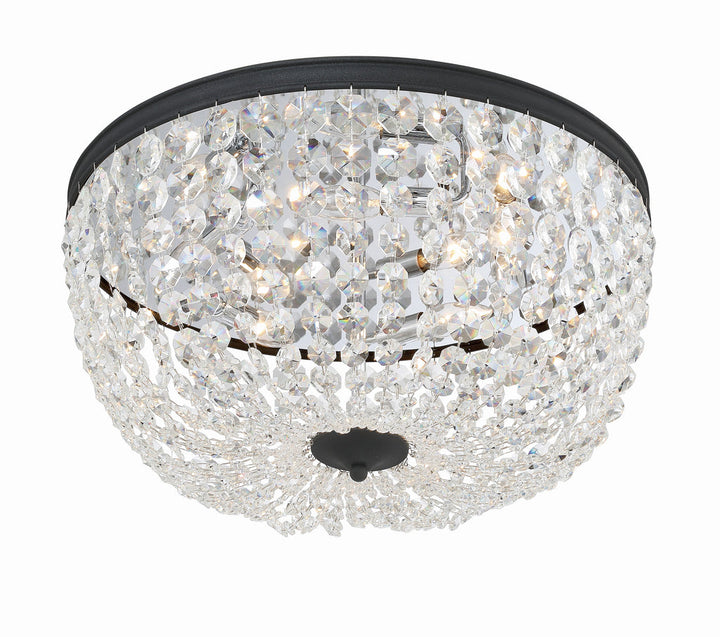 Nola 5 Light Black Forged Flush Mount Crystorama