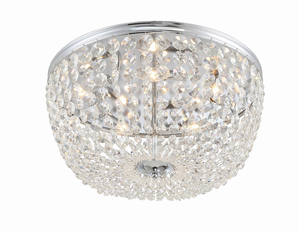 Nola 5 Light Polished Chrome Flush Mount Crystorama