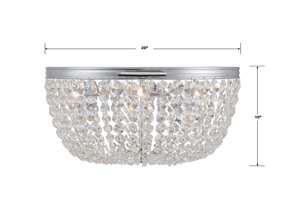 Nola 5 Light Polished Chrome Flush Mount Crystorama