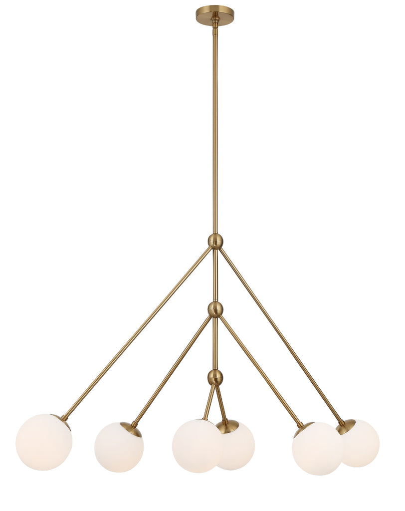 Crystorama Crystorama Omni 6 Light Aged Brass Chandelier