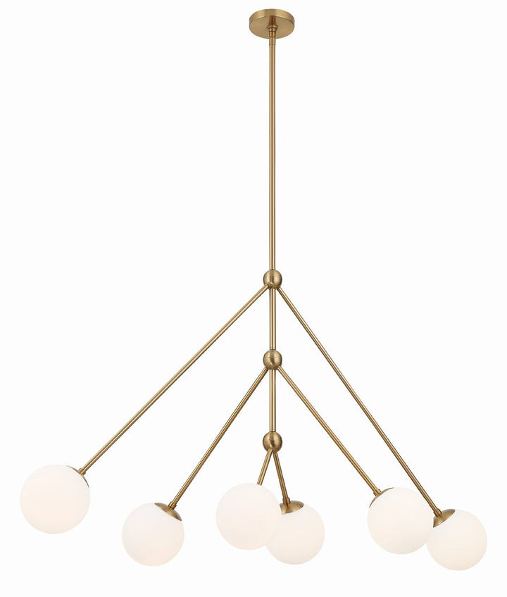 Crystorama Crystorama Omni 6 Light Aged Brass Chandelier