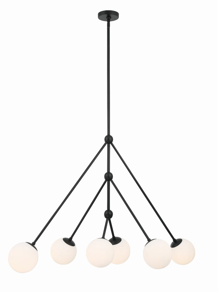 Crystorama Crystorama Omni 6 Light Matte Black Chandelier