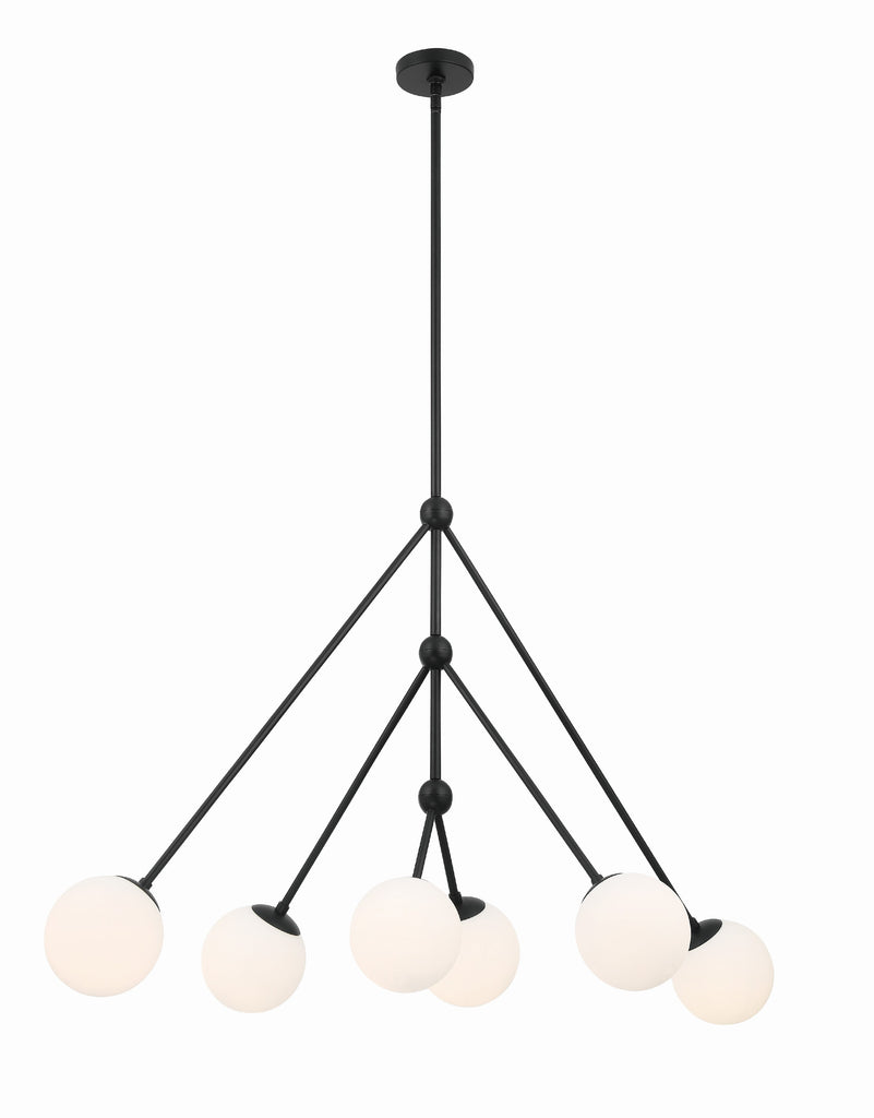 Crystorama Crystorama Omni 6 Light Matte Black Chandelier