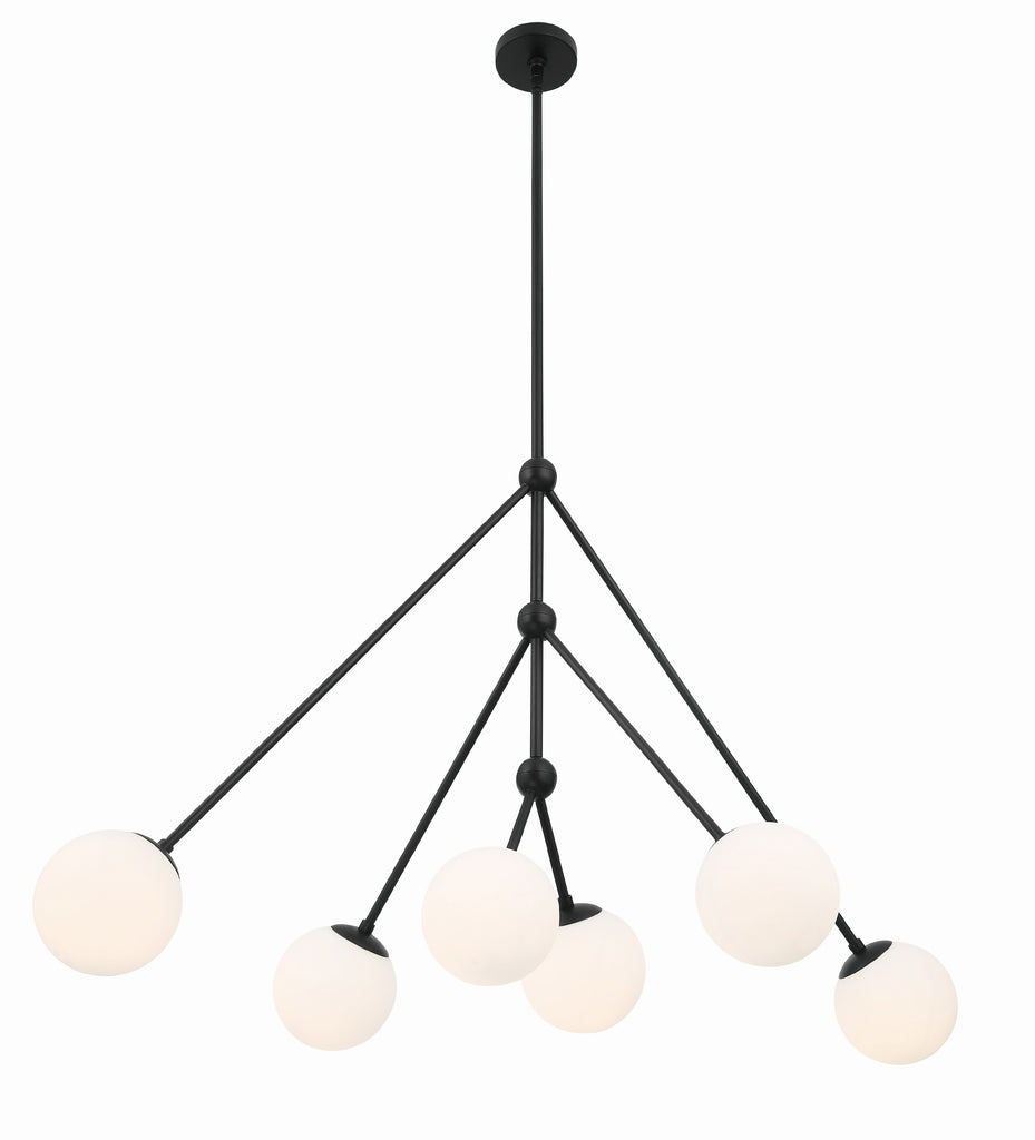 Crystorama Crystorama Omni 6 Light Matte Black Chandelier