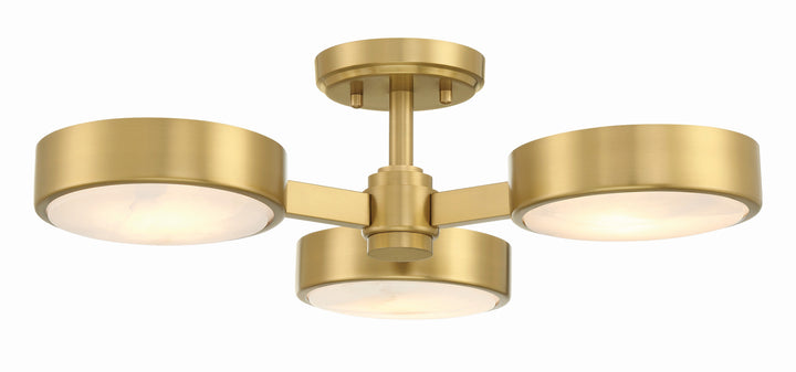 Orson 3 Light Modern Gold Semi Flush Mount Crystorama