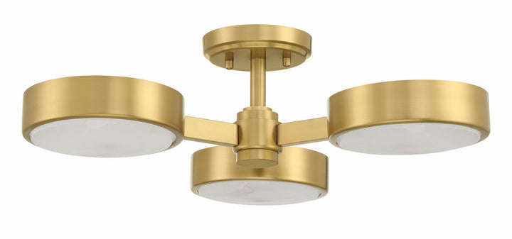 Orson 3 Light Modern Gold Semi Flush Mount Crystorama