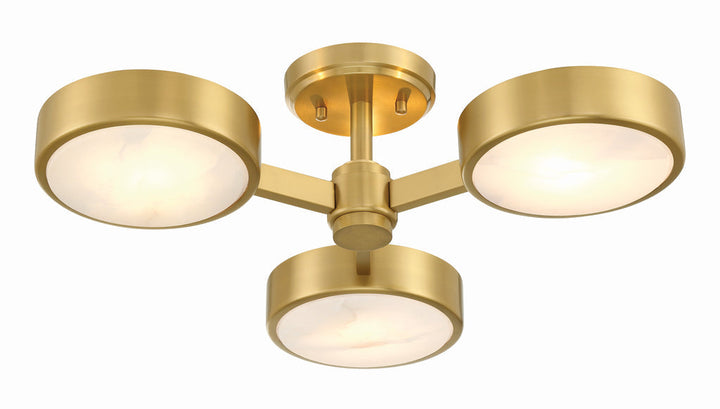 Orson 3 Light Modern Gold Semi Flush Mount Crystorama