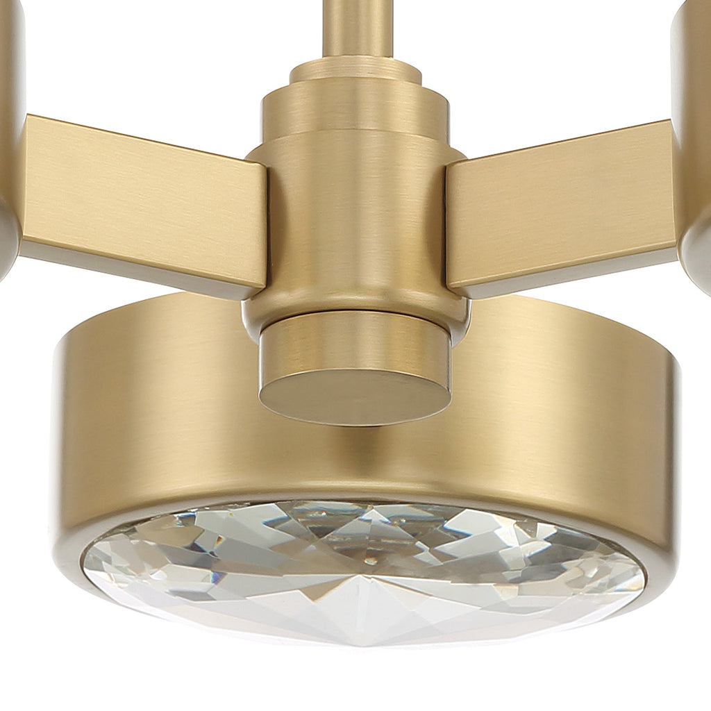 Orson 3 Light Modern Gold Semi Flush Mount Crystorama