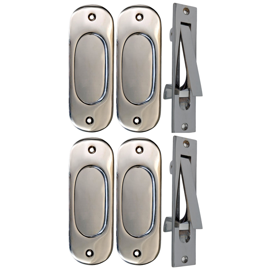 Traditional Oval Pocket Door Set (Several Finishes Available) COPPER MOUNTAIN HARDWARE