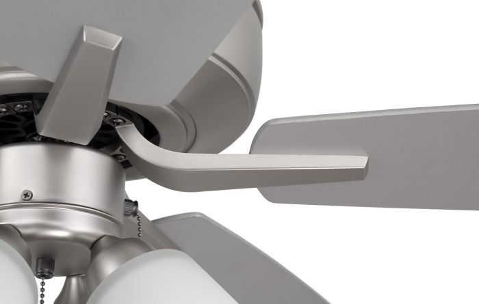 ##Antique Hardware## 52" Pro Plus 114 in Brushed Nickel w/ Brushed Nickel/Greywood Blades