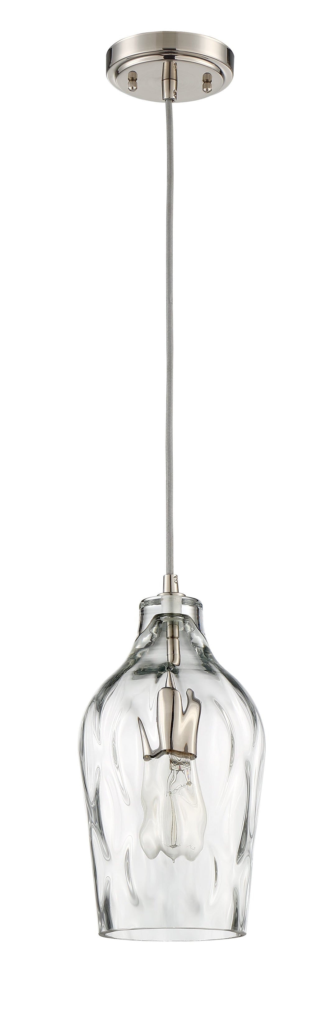 ##Antique Hardware## 6.63" 1 Light Mini Pendant in Brushed Polished Nickel