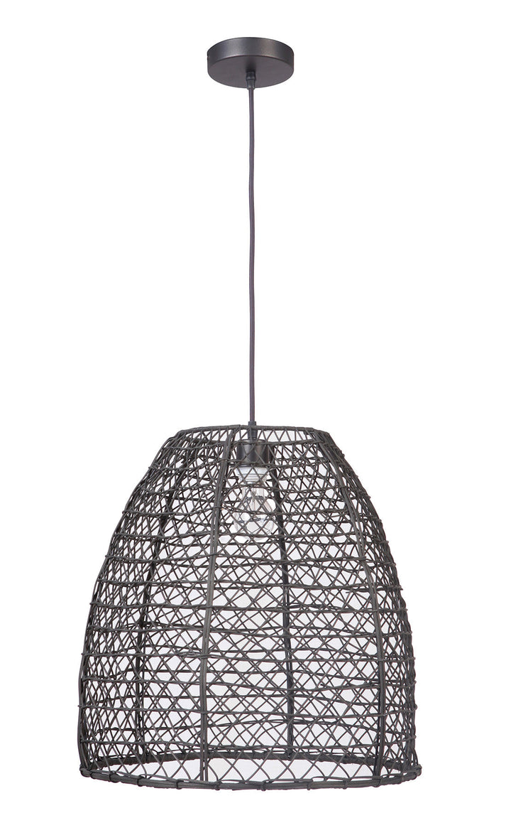 ##Antique Hardware## 1 Light Woven Pendant in Matte Black
