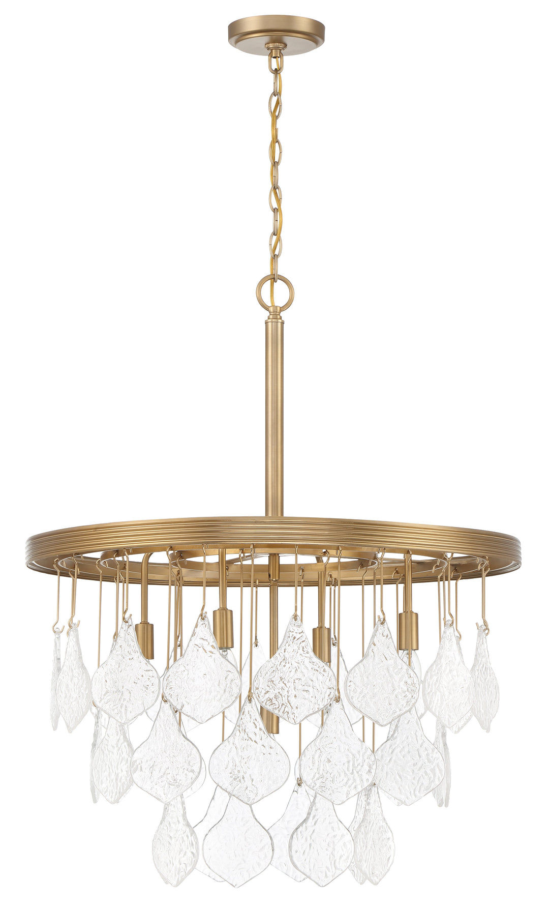 ##Antique Hardware## Vesi 5 Light Pendant in Satin Brass