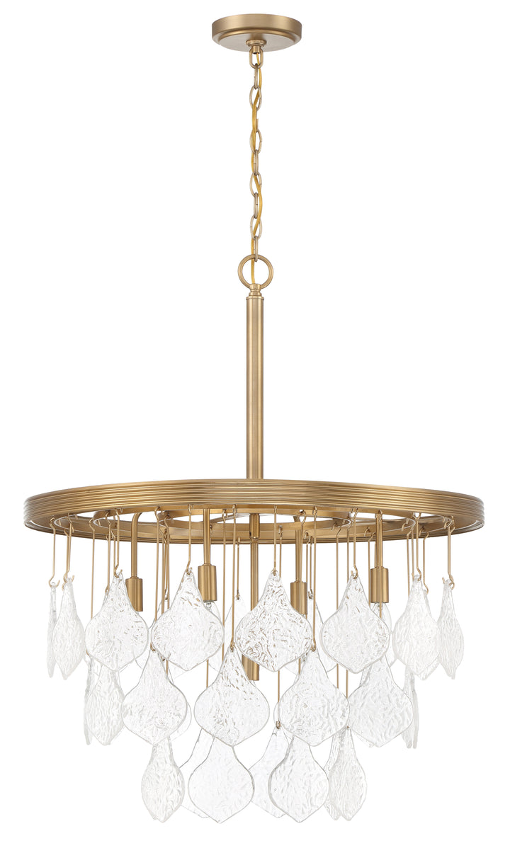 ##Antique Hardware## Vesi 5 Light Pendant in Satin Brass