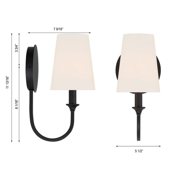 Crystorama Crystorama Payton 1 Light Black Forged Sconce