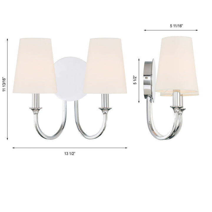 Crystorama Crystorama Payton 2 Light Polished Chrome Sconce