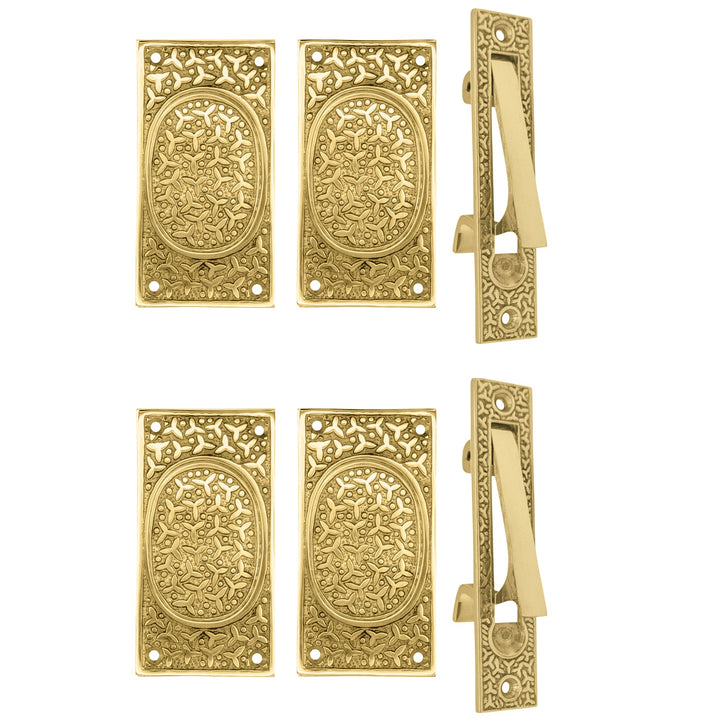 COPPER MOUNTAIN HARDWARE Rice Pattern Pocket Passage Style Door Set in Several Finishes