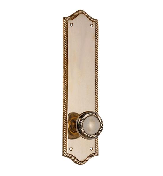 Georgian Roped Arched Backplate Door Set with Georgian Roped Door Knobs (Several Finishes Available) COPPER MOUNTAIN HARDWARE