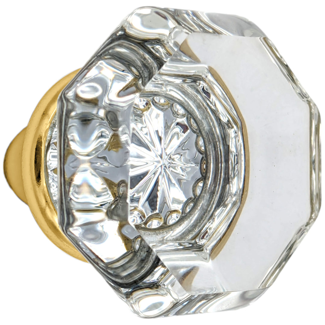 Octagon Crystal Spare Door Knob Set (Several Finishes Available)