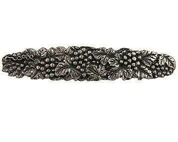 5 1/4 Inch (3 3/4 Inch c-c) Solid Pewter Antique Grapes And Vines Pull COPPER MOUNTAIN HARDWARE