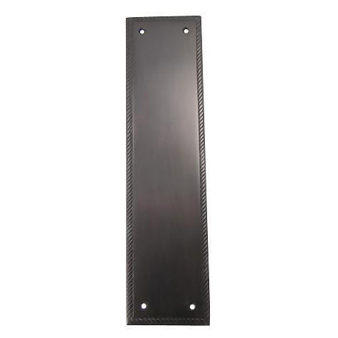 11 1/2 Inch Georgian Roped Style Door Push Plate (Several Finishes Available) COPPER MOUNTAIN HARDWARE